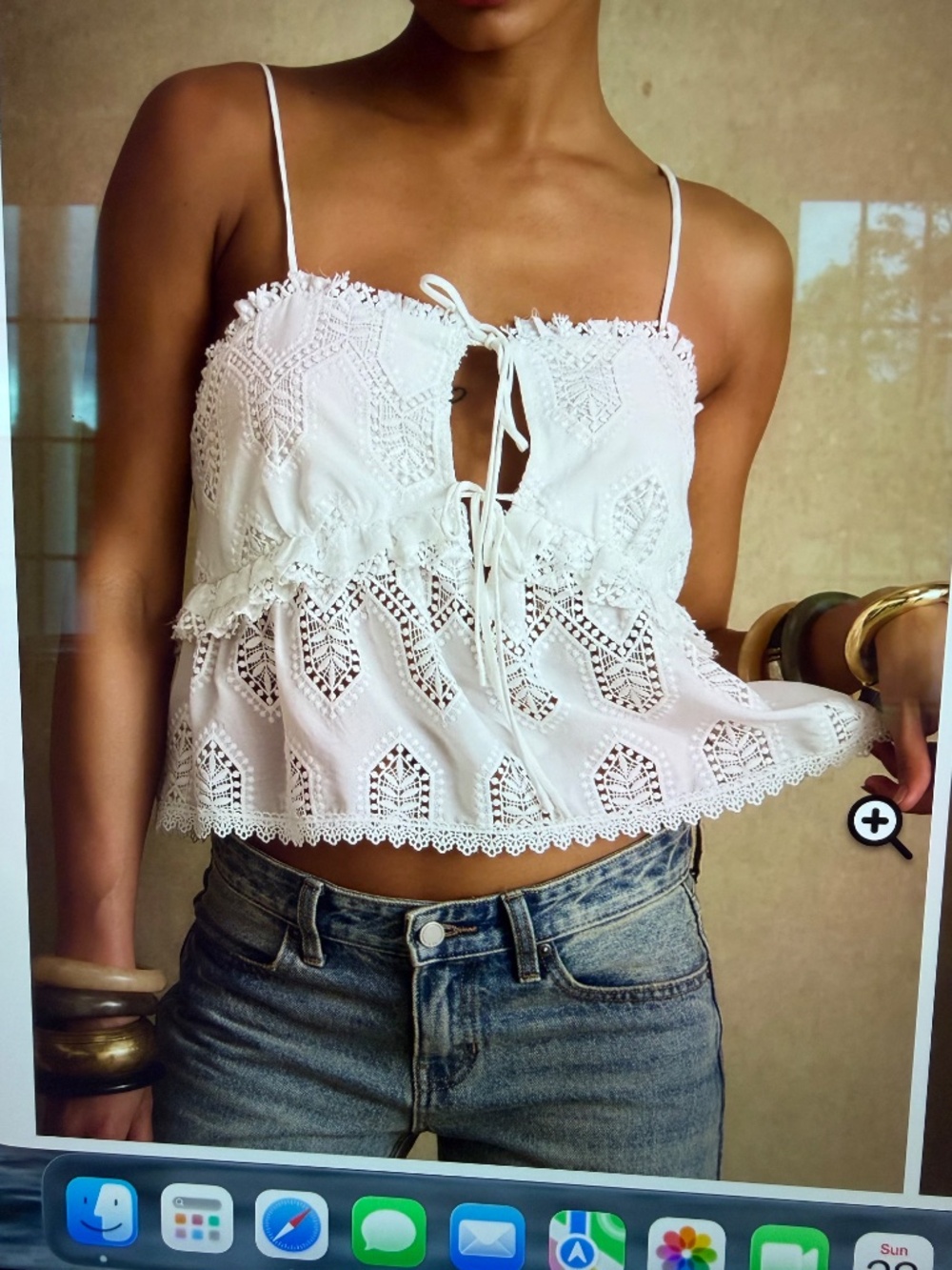 NWOT- Tita White Eyelet Top